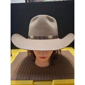 Akubra Beaver Fur Felt Western Cowboy Hat With Horsehair Tail Accent 6 7/8